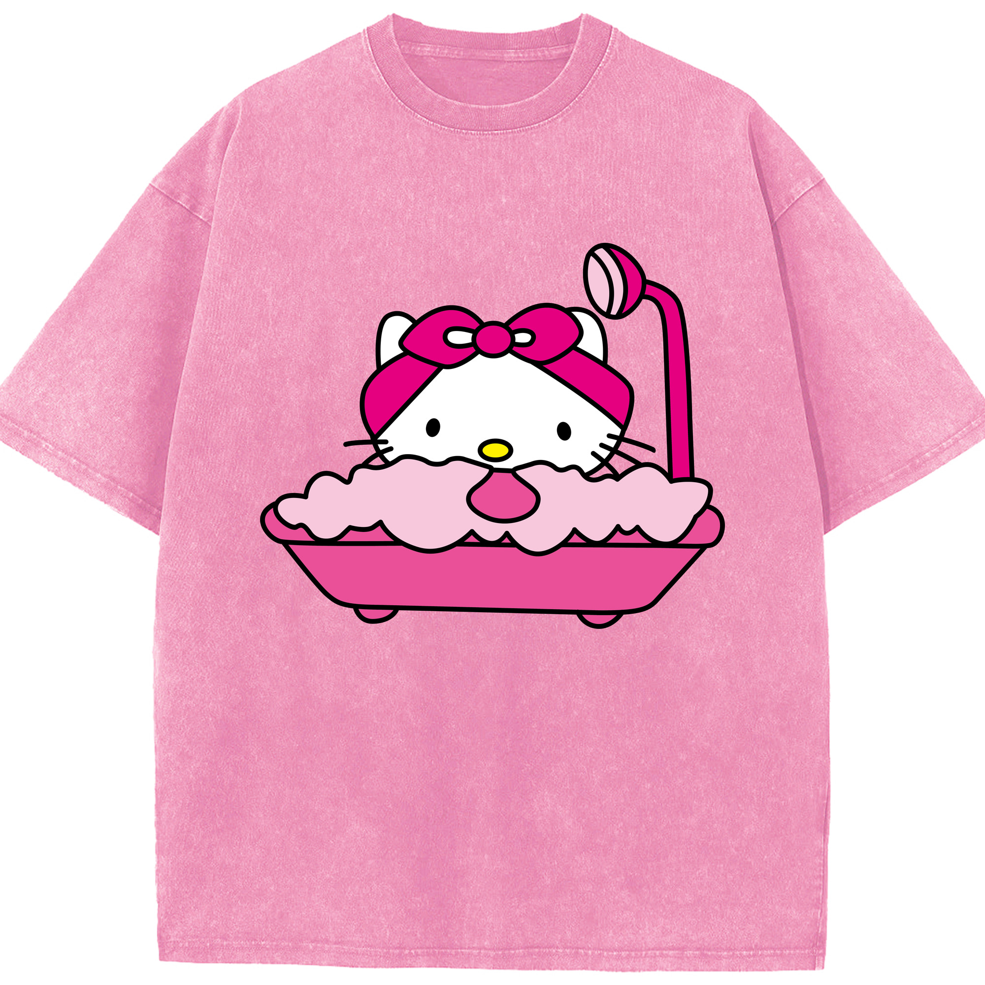 （画像用） Hello Kitty ハローキティ 綿100% ヴィンテージ風 半袖Tシャツ（フロントプリント）